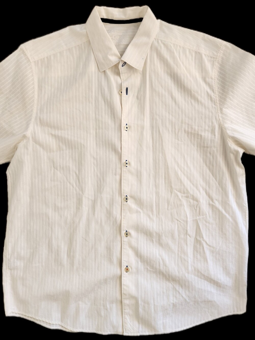 Tommy Bahama Denim XL Button Down Short Sleeve Shirt Vacation Beach 100% Cotton